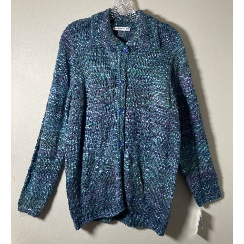 Allison Daley Mermaid Colors Long Sleeve Button Up Cardigan‎ Women's Size Medium